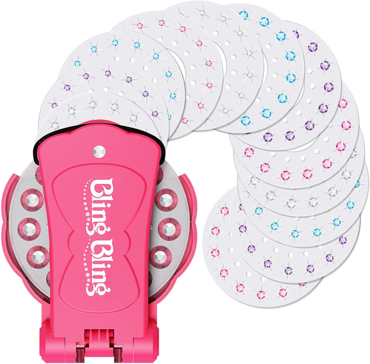 Reusable Bling Bling Hair Gem Stamper + 180 Gems