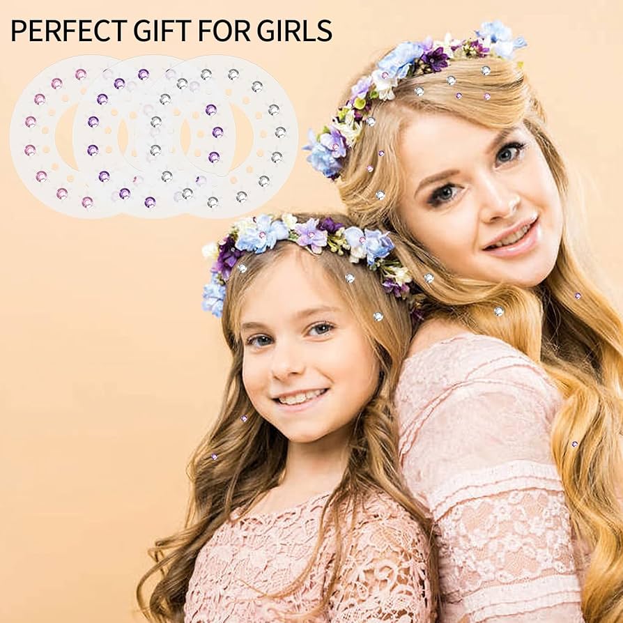Reusable Bling Bling Hair Gem Stamper + 180 Gems