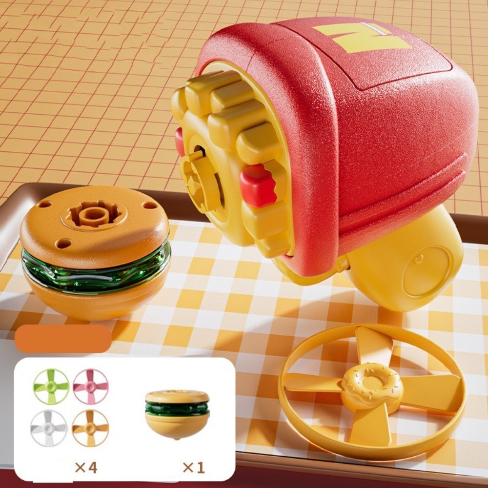 Burger & Fries Spinning Top Launcher - Set of 2 Pcs