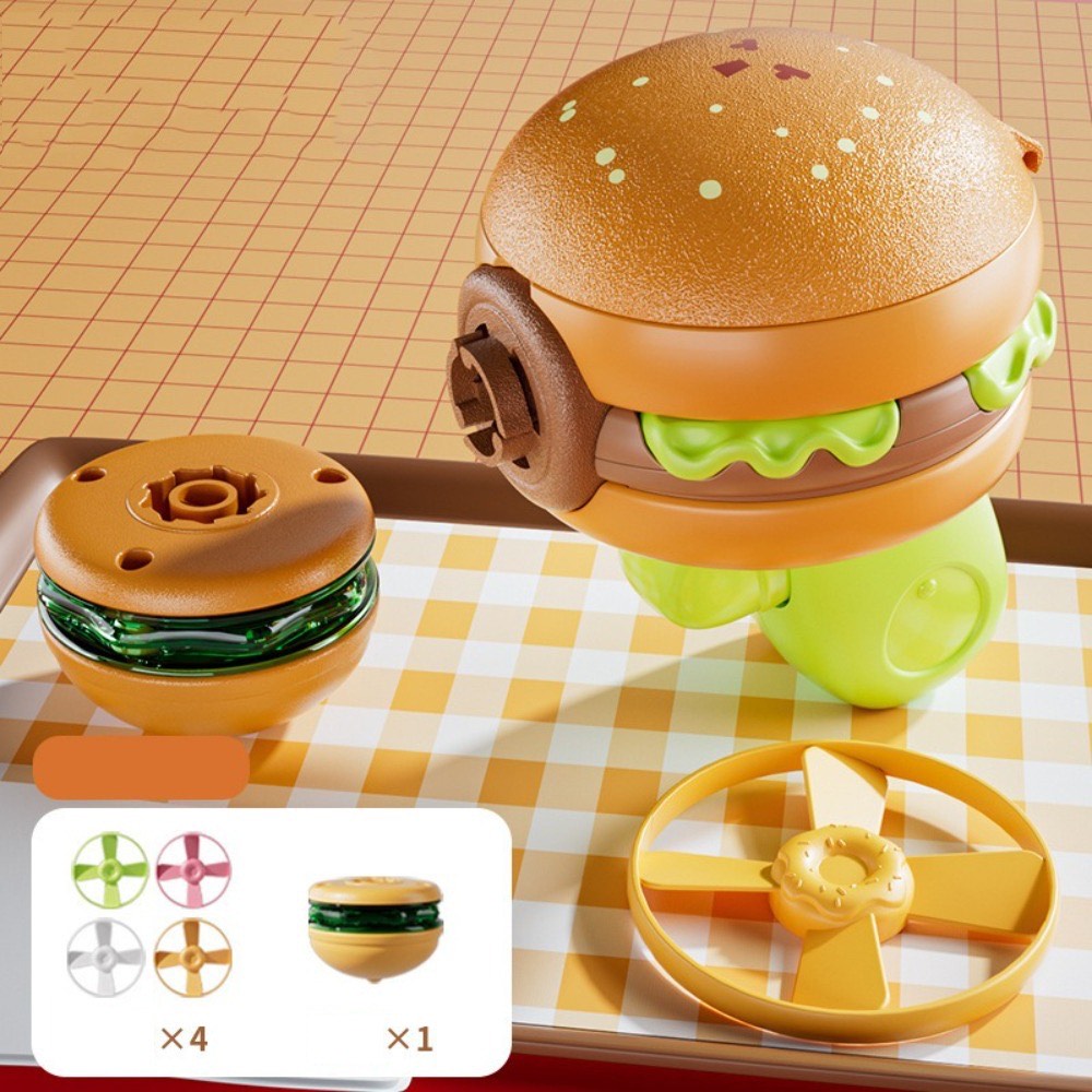 Burger & Fries Spinning Top Launcher - Set of 2 Pcs