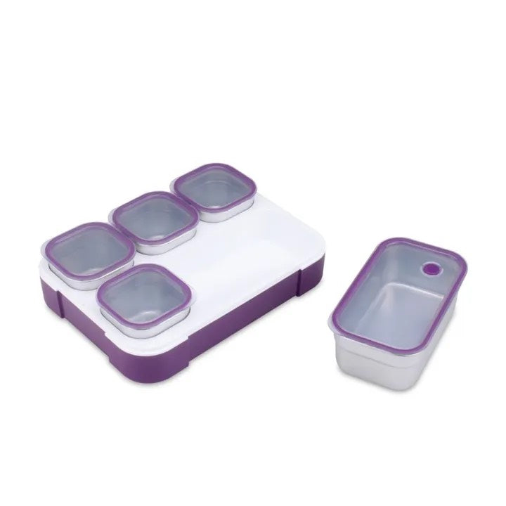 Stainless Steel 5-Compartment Lunch Box + Free Bag