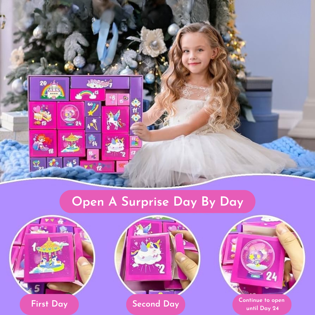 Unicorn Princess 24-Day Surprise Christmas Calendar - 24 Gifts