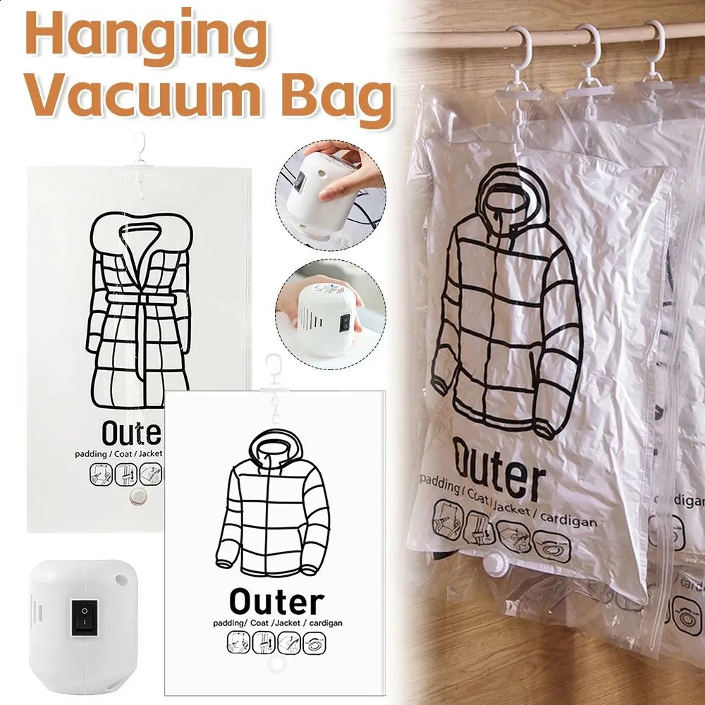 5 Hanging Vacuum Storage Bags + 1 Electric Pump