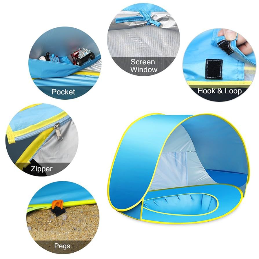 Baby Beach Tent with Pool and UV Protection