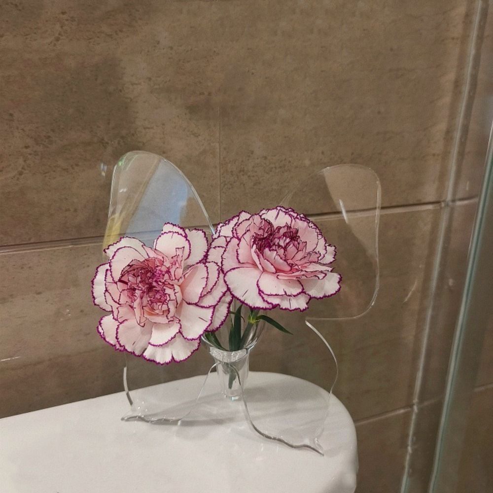 Butterfly Vase Flowers Acrylic Pot Desk