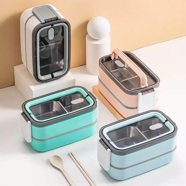 1pc Stackable Bento Box Adult Lunch Box - 3 Layers All-in-One